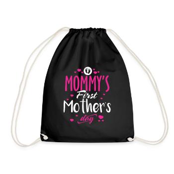 MOMMY'S FIRST Mother's Day Meaningful gift for Mom - Drawstring Bag - black - Front
