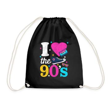 J'aime les années 90, je danse costume de soirée à thème chemise - Sac de sport léger - noir - Devant