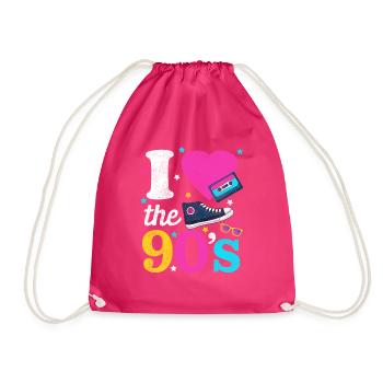 J'aime les années 90, je danse costume de soirée à thème chemise - Sac de sport léger - fuchsia - Devant