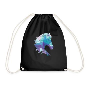 Motif Cheval Tête de Cheval Abstrait Art Cheval - Sac de sport léger - noir - Devant