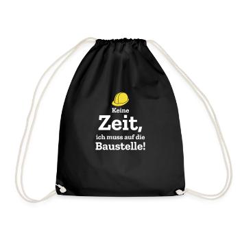 Bauherr Hausbau Heimwerker Baustelle Eigenheim - Turnbeutel - Schwarz - Vorne