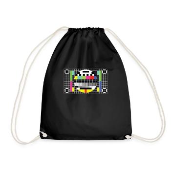 90er Jahre Party Outfit Kostüm Klamotten Testbild - Turnbeutel - Schwarz - Vorne