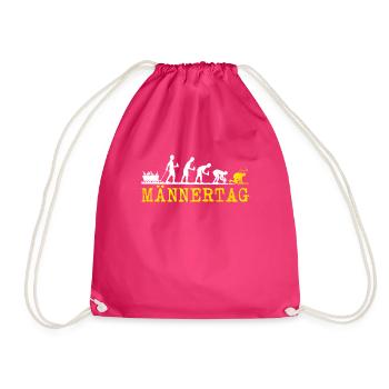 Maennertag Herrentag Evolution Biertrinken - Turnbeutel - Fuchsia - Vorne