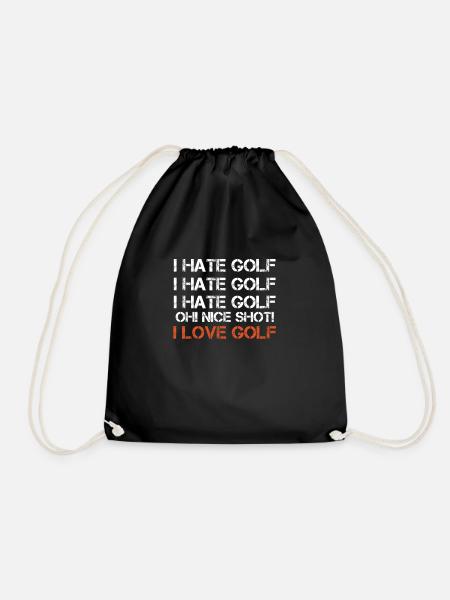 I Hate Golf Golfer Birdei Par - Turnbeutel - Schwarz
