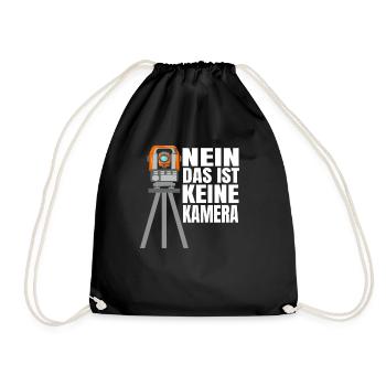 Landvermesser T-Shirt Vermessungstechniker Geologe - Turnbeutel - Schwarz - Vorne
