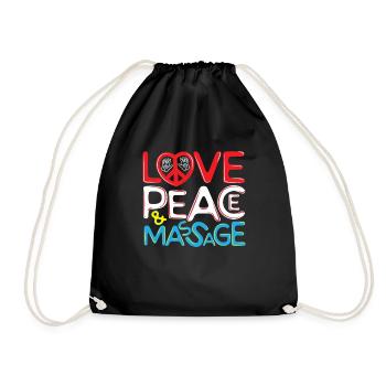 Love Peace & Massage beau slogan - Sac de sport léger - noir - Devant