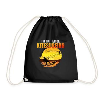 Ich wäre jetzt lieber windsurfen oder kitesurfen - Turnbeutel - Schwarz - Vorne