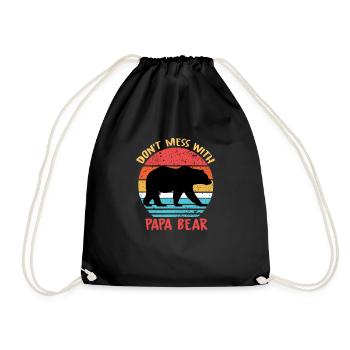 Don't Mess With PAPA BEAR - Father's Day Gift - Drawstring Bag - black - Front