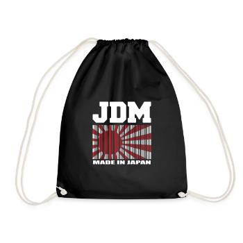 JDM Japanese Car Tuner Made In Japan Gift - Drawstring Bag - black - Front