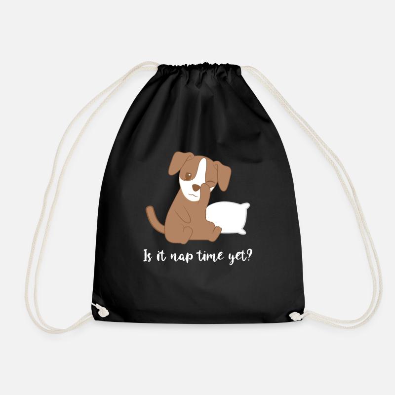 Jack Russel - Schlafen - Müde - Langschläfer - Turnbeutel - Schwarz