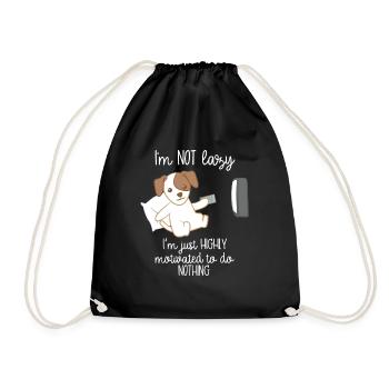 Jack Russel - Jack Russel Terrier - Faul - TV - Turnbeutel - Schwarz - Vorne