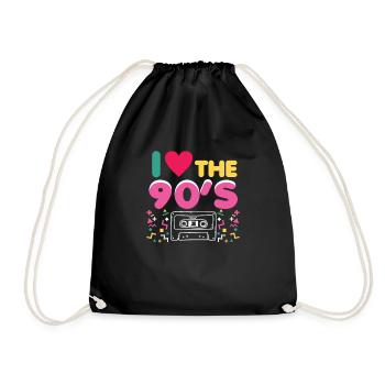 90 Tenue I Love the 90s Retro Oldschool - Sac de sport léger - noir - Devant