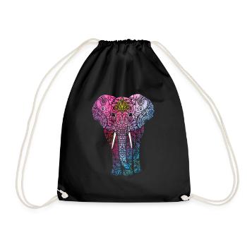 Motif de mandala d'éléphant - Sac de sport léger - noir - Devant