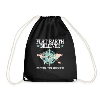 Flat Earth Flat Earth - Drawstring Bag - black - Front