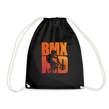 BMX kids boys bike - Drawstring Bag - black - Front