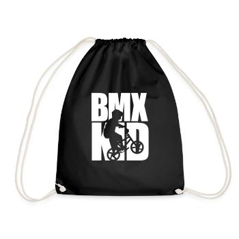 Fahrrad BMX Kinder T-Shirt - Turnbeutel - Schwarz - Vorne