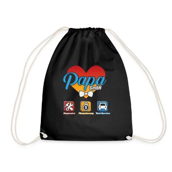 Lustig Papa GmbH Vater Geschenk Idee - Turnbeutel - Schwarz - Vorne