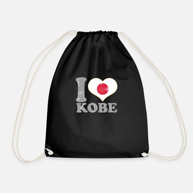 Ich liebe japanischen Flaggen-Stolz Kobe Japans Nihon Nippon - Turnbeutel - Schwarz