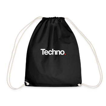 TECHNO | Rave Party Musik DJ Geschenk - Turnbeutel - Schwarz - Vorne