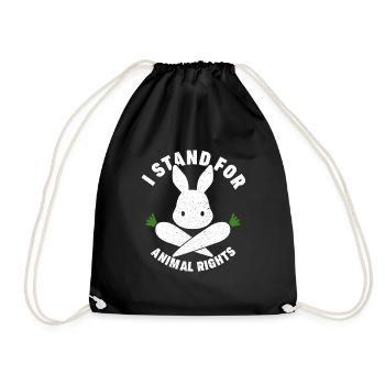 I Stand For Animal Rights - Turnbeutel - Schwarz - Vorne