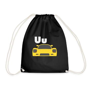 Auto-Alphabet U - Turnbeutel - Schwarz - Vorne