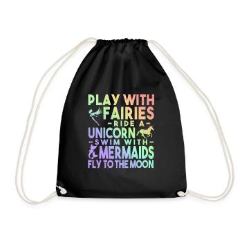 jouer avec des fées - Sac de sport léger - noir - Devant