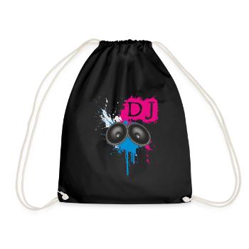 DJ grunge design - Drawstring Bag - black - Front