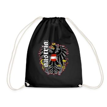 Austria T-Shirt with eagle coat of arms Austria Retro - Drawstring Bag - black - Front