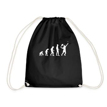 Tennis Evolution Tennis Coach Saying Gift - Drawstring Bag - black - Front