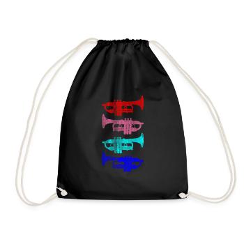 Trumpet Instrument - Drawstring Bag - black - Front