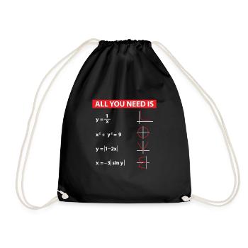 Mathe Algebra Mathematik Lehrer Geschenkidee - Turnbeutel - Schwarz - Vorne