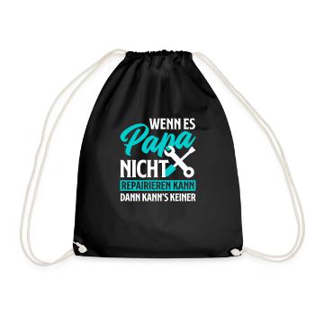 If not dad, then no I gift to the father - Drawstring Bag - black - Front