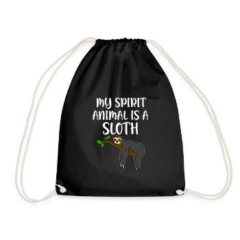 paresseux mignon avec dicton cool pour les enfants - Sac de sport léger - noir - Devant