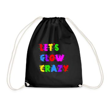 Let's Glow Crazy Vintage Rave Party Festival - Drawstring Bag - black - Front
