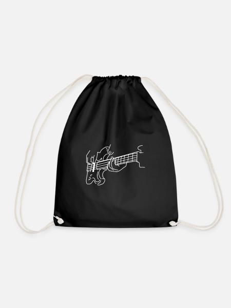 Bass guitar musical instrument - Drawstring Bag - black