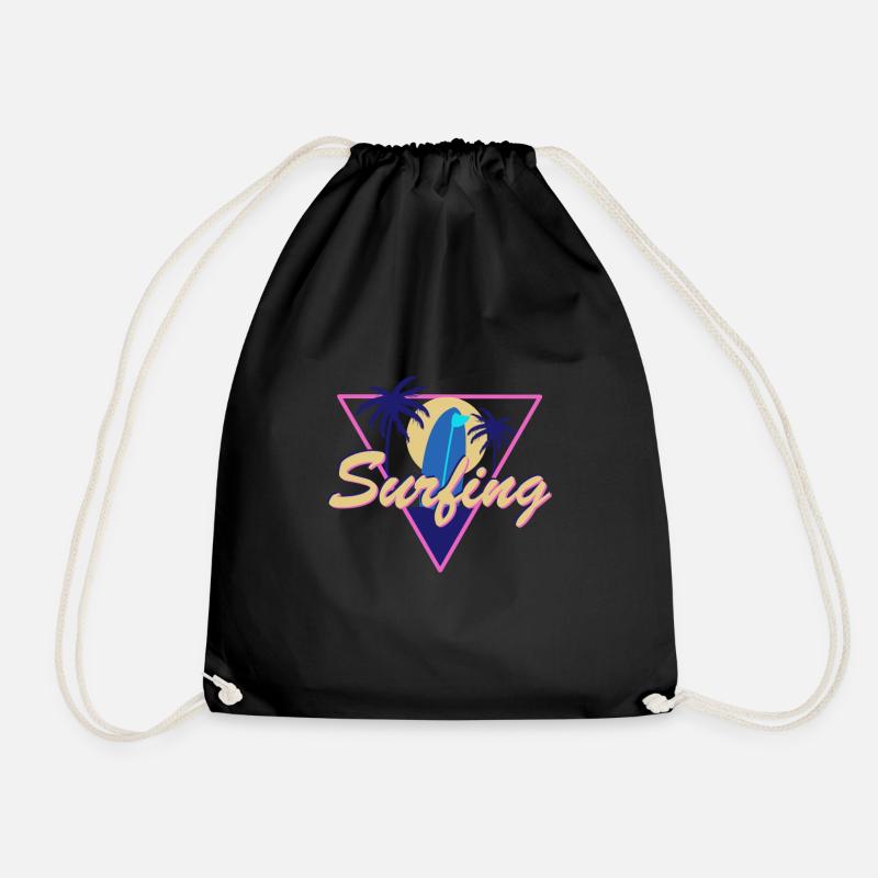 summer sun sunshine - Drawstring Bag - black
