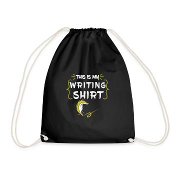 Cadeau drôle de chemise d'écriture - Sac de sport léger - noir - Devant