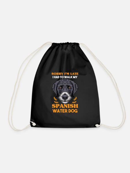 Spanish Water Dog - Drawstring Bag - black