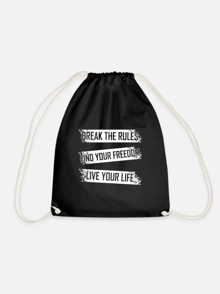 freedom - Drawstring Bag - black
