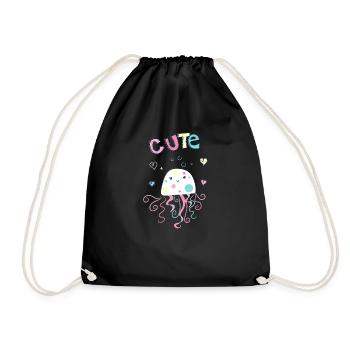 Cute Jellyfish Jellyfish Girl Gift - Drawstring Bag - black - Front