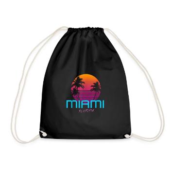 Style rétro de Miami en Floride - Sac de sport léger - noir - Devant