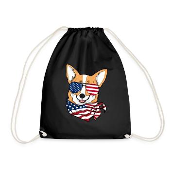 4 juillet Fête de l'indépendance États-Unis Amérique Corgi Dog - Sac de sport léger - noir - Devant