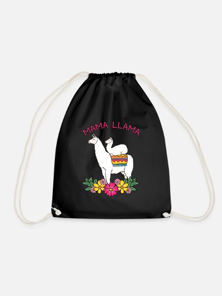 Mama Mutter Muttertag Geschenk Lama Llama Lustig - Turnbeutel - Schwarz