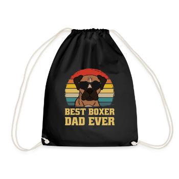 Bester Boxer Hund Vater Papa Dad Ever Geschenk - Turnbeutel - Schwarz - Vorne