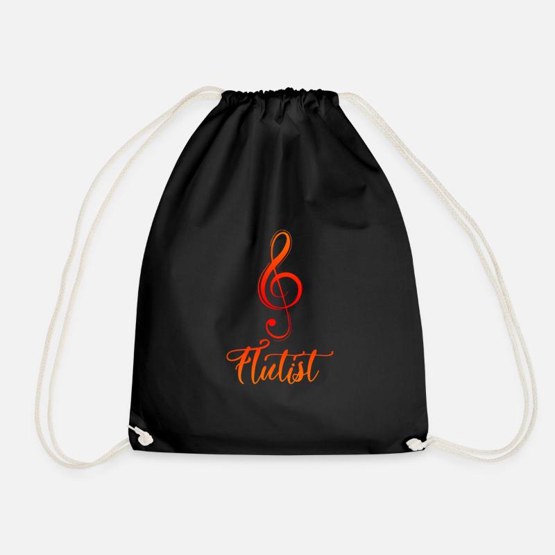 flute - Drawstring Bag - black