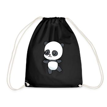 Baby Panda Bär - Turnbeutel - Schwarz - Vorne