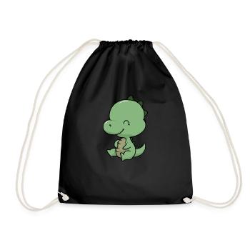 Little Baby T-Rex - Drawstring Bag - black - Front