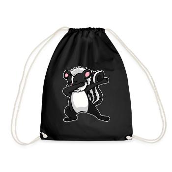 Stinktier Tier Dabbing Tanz Lustig Geschenk - Turnbeutel - Schwarz - Vorne