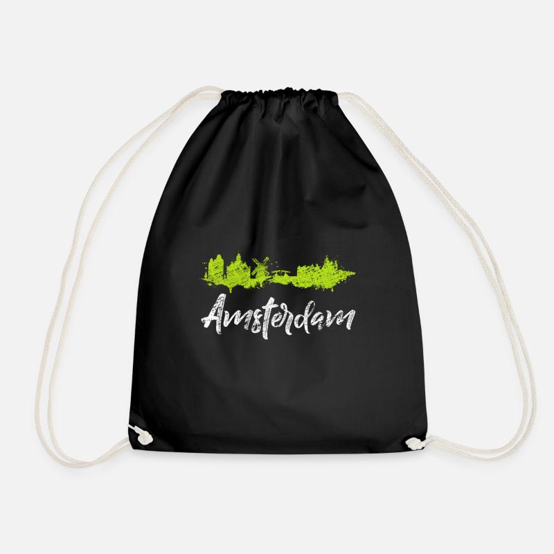 Amsterdam - Drawstring Bag - black