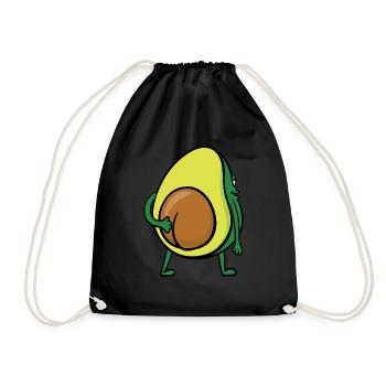 Avocado Butt Po Popo Vegan Funny Gift - Drawstring Bag - black - Front